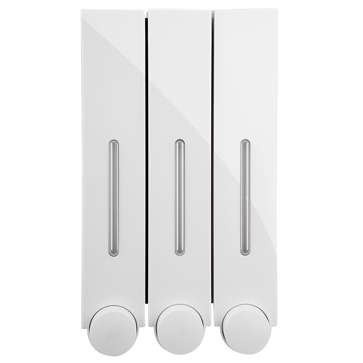 Falra szerelhető szappanadagoló, 2/3 kamrás, 28x8x5cm, űrtartalom 420ml