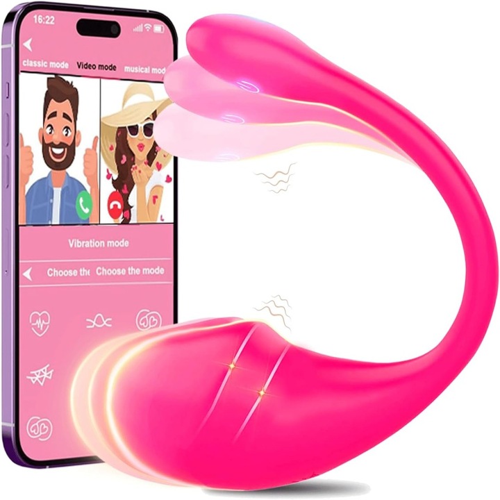 Vibrator Tadpole, Fairykiss®, control aplicatie, produse sexuale, vibrator ricochet, purtabil, stimulare vaginala, potrivit pentru cupluri si masturbare feminina, rosu