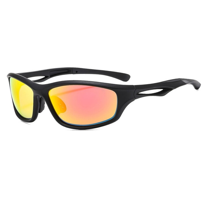 Ochelari Sport NeoRGear de Ciclism cu Lentile Polarizate HD, pentru Activitati in Aer Liber, OPTIM SOLUTION, Filtru UV400, TR90, PC Frame, Excellent Orange Gradations, Protejeaza Ochii, Clear and Vibrant Vision, Outdoor, Unisex, Rosu/Negru
