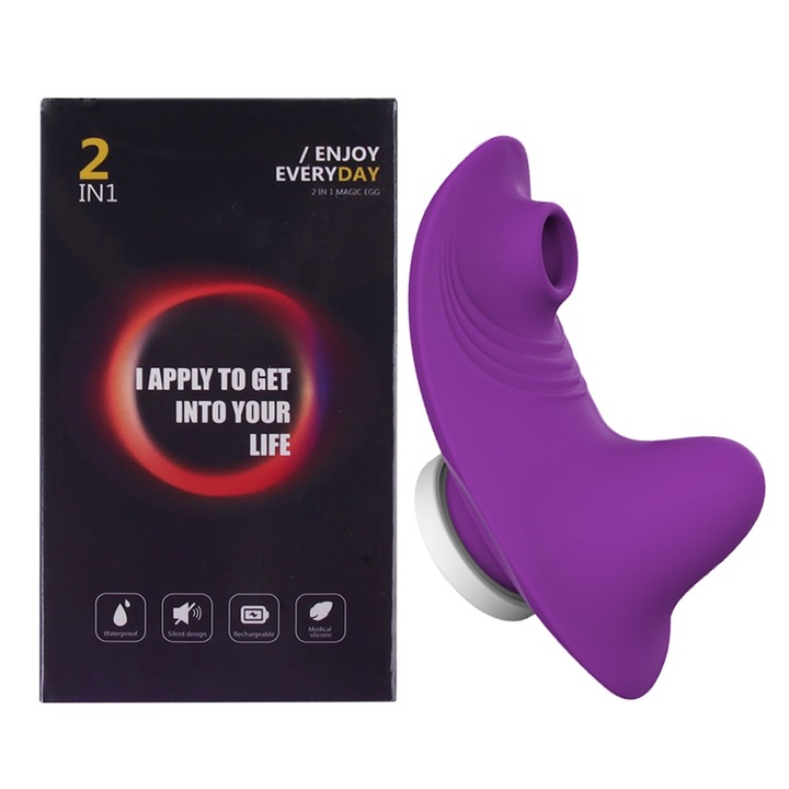 Hordozható vibrátor, Miaoling, vízálló, lila, 10,5x4,7 cm