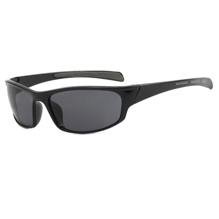 Ochelari Sport RetroEdge de Ciclism cu Lentile Polarizate HD, pentru Activitati in Aer Liber, OPTIM SOLUTION, Filtru UV400, Isolation Glare, TR90 PC Frame, Excellent Gray Gradations, Protejeaza Ochii, Impact Resistance, Outdoor, Unisex, Negru