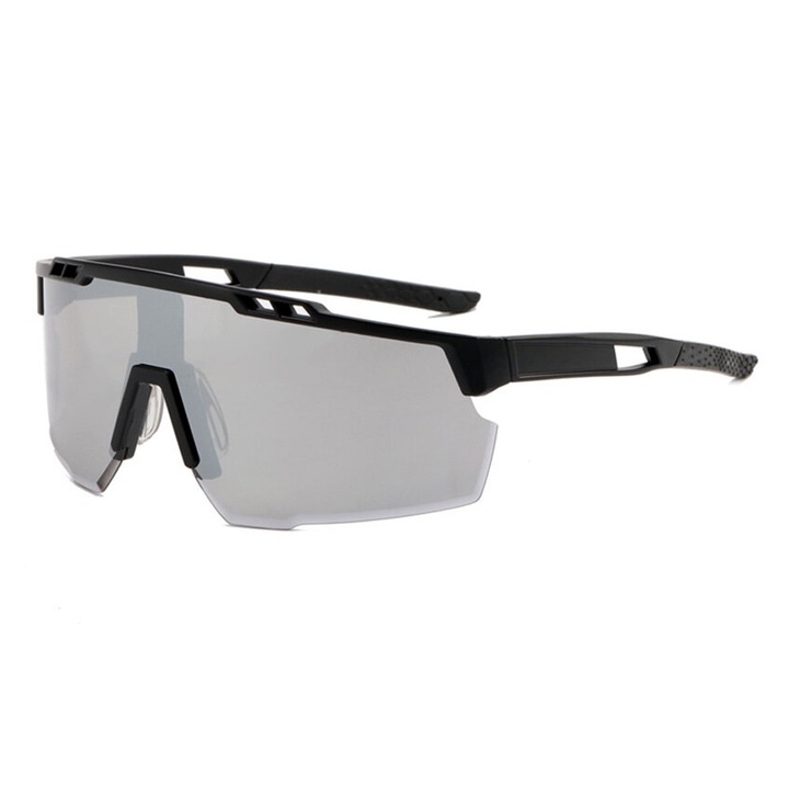 Ochelari Sport ChromaView de Ciclism cu Lentile Polarizate HD, OPTIM SOLUTION, Filtru UV400, Block Glare, TR90 PC Frame, Excellent Gradations, Protejeaza Ochii, Impact Resistance, Outdoor, Supradimensional Design, Unisex, True Color, Gri