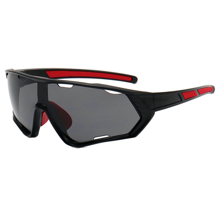Ochelari Sport StormyHue de Ciclism cu Lentile Polarizate HD, OPTIM SOLUTION, Filtru UV400, Block Glare, TR90 PC Frame, Excellent Gradations, Protejeaza Ochii, Impact Resistance, Outdoor, Supradimensional Design, Unisex, Ray Barrier, Rosu