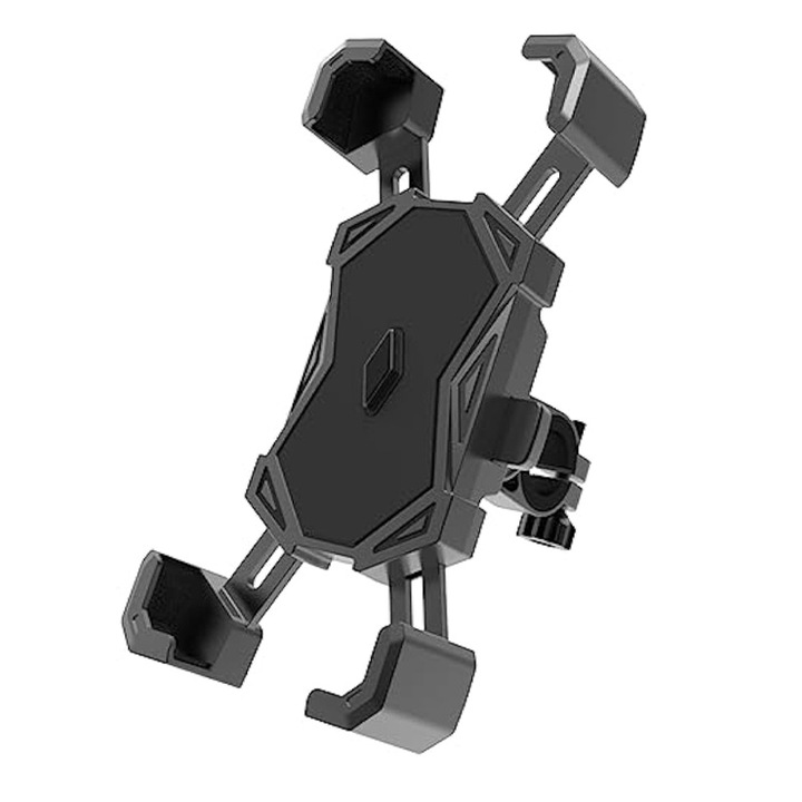 Suport Telefon Pentru Bicicleta/motocicleta, Blocare automata, Begleri®, Ajustare rotativa la 360°, ABS, Potrivit pentru tevi cu diametrul de 20-30 mm, Negru