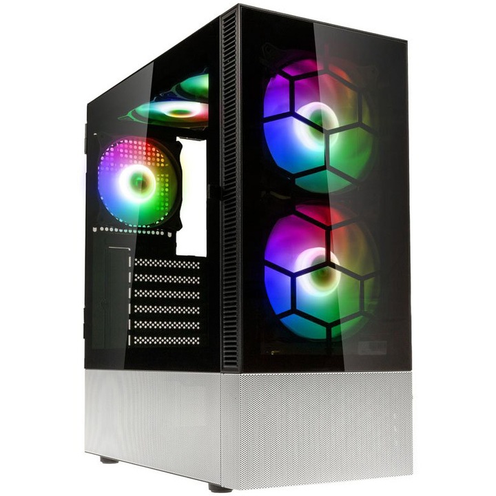 Компютърна кутия Kolink Observatory MX Glass ARGB Case, Mid-Tower, Черен/Бял