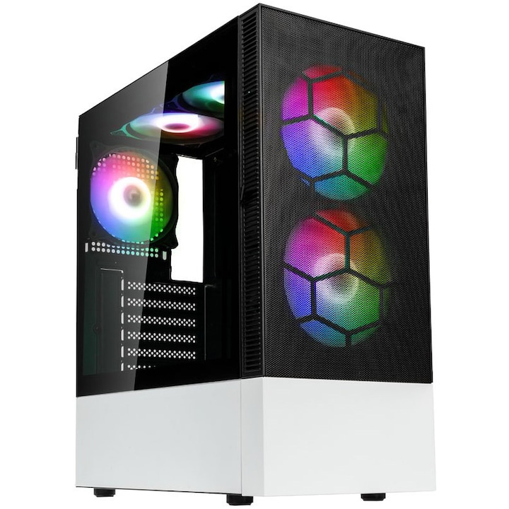Компютърна кутия Kolink Observatory MX Mesh ARGB, Mid-Tower, Черен/Бял