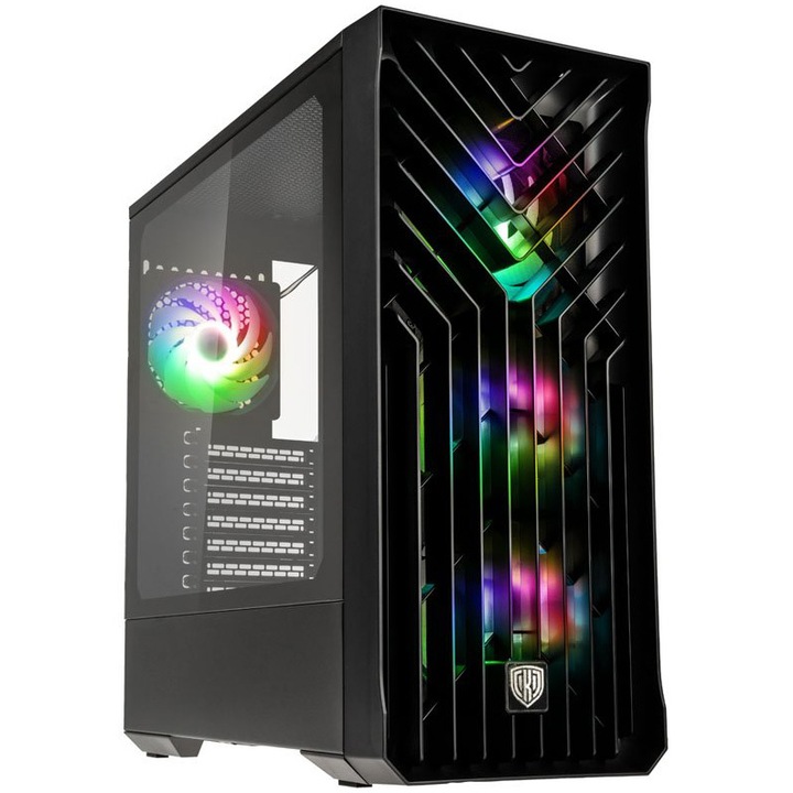 Компютърна кутия Kolink Unity Cascade ARGB Case, Mid-Tower, Черен