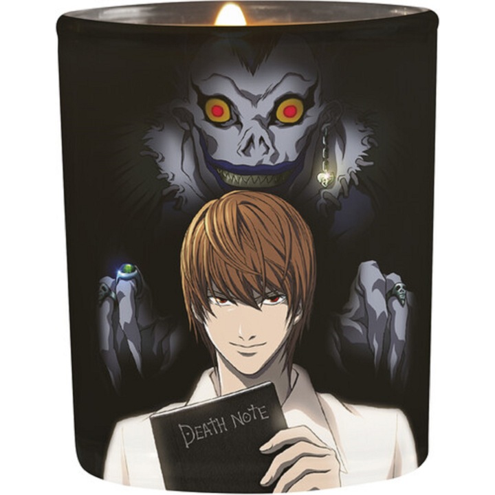 Gyertya - Death Note - Light & Ryuk, Multiscented, Fekete, Üveg