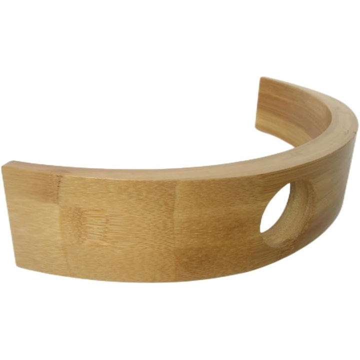 Suport sticla vin, echilibru pe blat, bambus, 28x5x11.5cm, bej