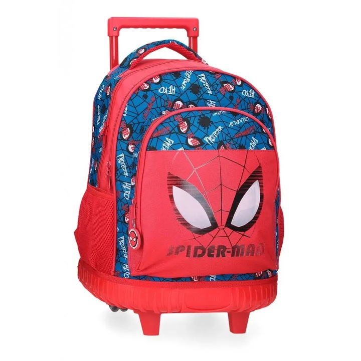Ghiozdan troler baieti, Marvel Spiderman Authentic, 2 compartimente, multicolor, 32x43x21 cm