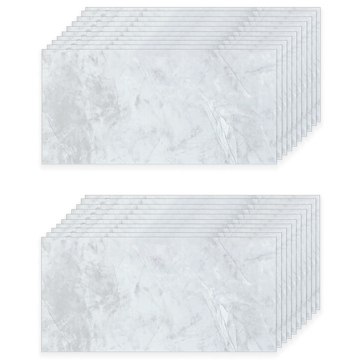 Set 20x Panouri decorative Selling Depot ®, autoadezive, imitatie marmura, grosime 2mm, dimensiuni 30x60cm, suprafata acoperita 3.6mp, Marmura Gri