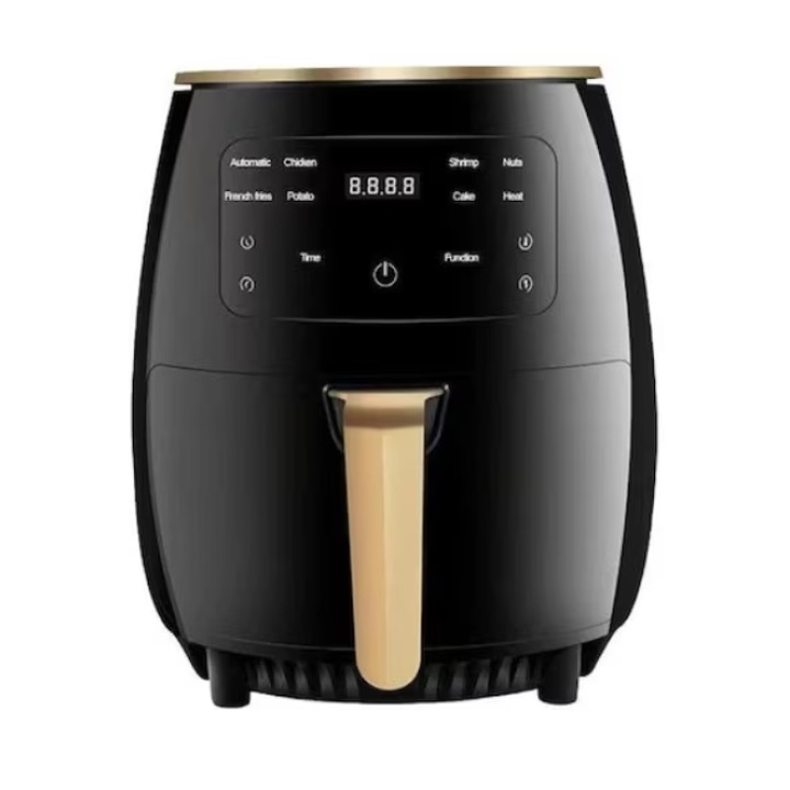 Friteuza cu aer cald, Air Fryer, 2400W, capacitate 6L, afisaj digital, LCD Touch control
