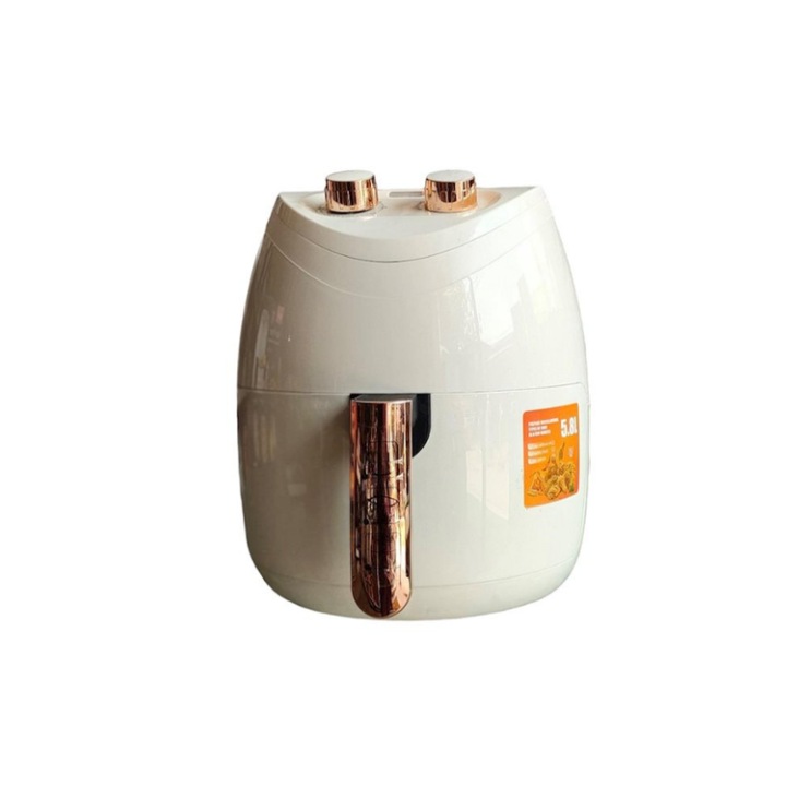 Professzionális elektromos olajsütő Air Fryer fehér, AT PERFORMANCE®, RAF Air Fryer 5,8L 1500W Manuális, többcélú, 360 levegőkeringetés R.5232 - Egészséges és hatékony főzés az egész család számára