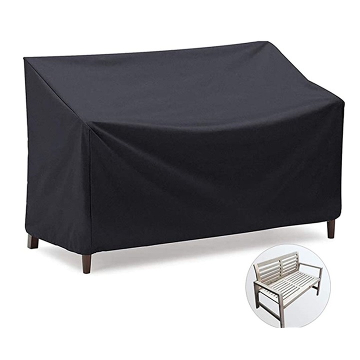 Husa pentru banca de gradina, impermeabila, 185x69x65/96cm, set pentru banca cu patru locuri