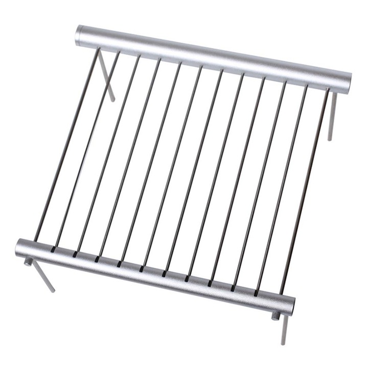 Gratar pliabil, inox, 30x27.5x15.5cm, argintiu
