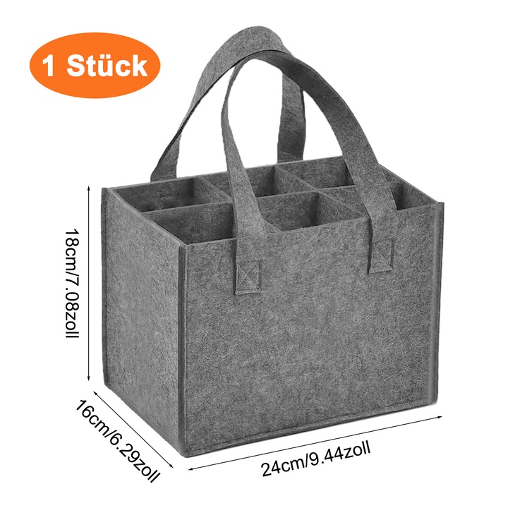 Filc pohártartó, TNEAYWHE, elegáns dizájn, független rekeszek, szürke