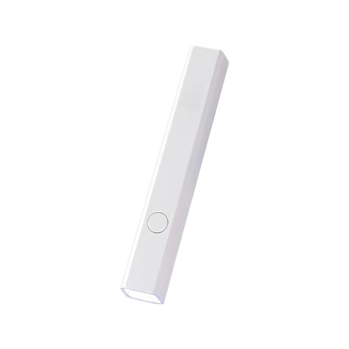 Lampa UV/LED mini pentru manichiura si pedichiura, reincarcabila, flexibila, alb, 35.5x6cm