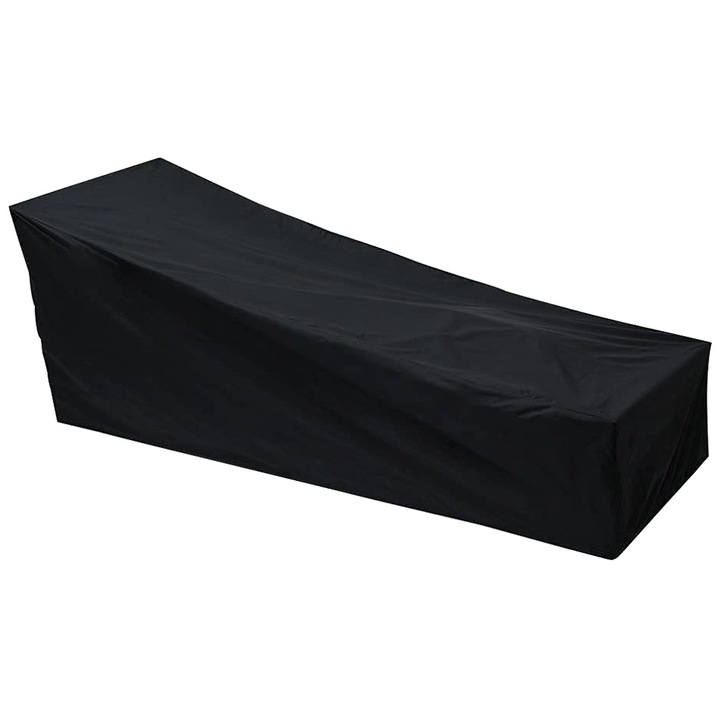 Husa impermeabila pentru sezlong de exterior, poliester, negru, 210x75x40x80 cm