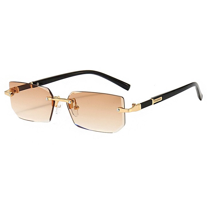 Ochelari de soare Yisynim, protectie UV400, maro, 12.5x3.3cm