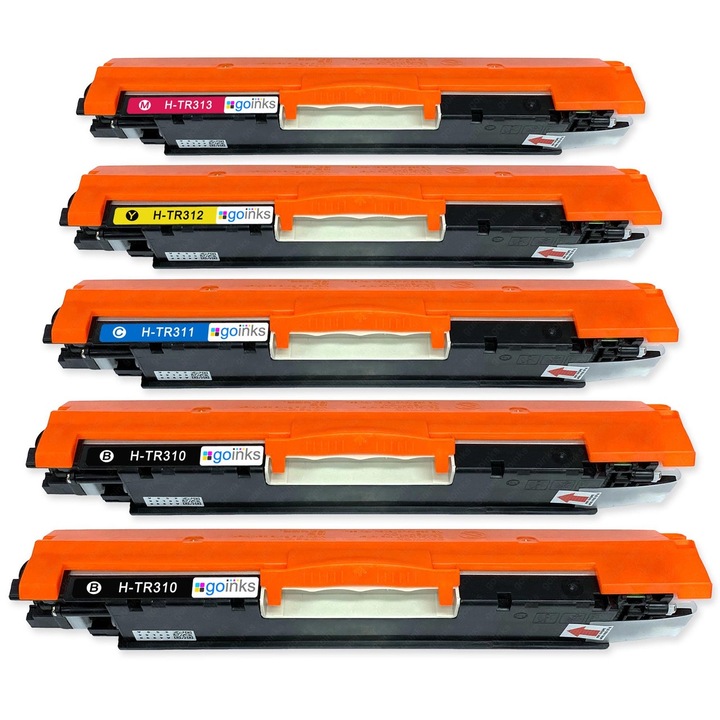 5 toner patron, CE 310a fekete, kék, piros, sárga, 5600 oldalak többszínű kompatibilis HP126A színes lézer pro cp 1000 / CP 1020 sorozat