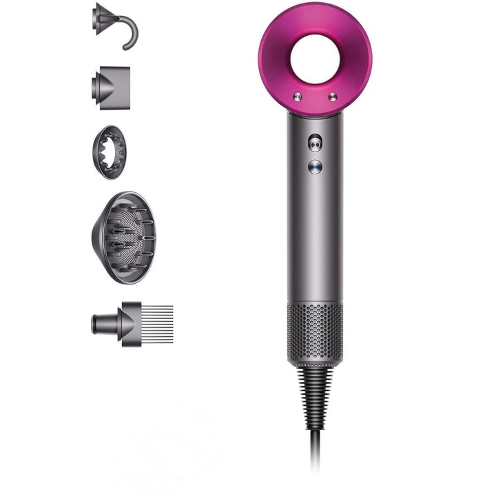 Сешоар Dyson Supersonic HD07 Iron/Fuchsia, Аксесоари са включени