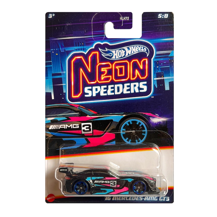 ΠΠ΅ΡΠ°Π»Π½Π° ΠΊΠΎΠ»Π° Hot Wheels, '16 Mercedes-AMG GT3, Neon Speeders, 1:64, Π§Π΅ΡΠ΅Π½