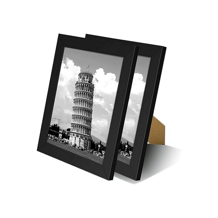 Set 2 rame foto, negru, 10x15 cm, Nacial