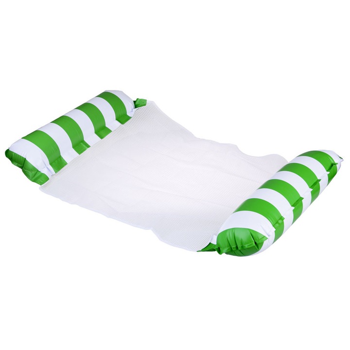 Saltea plasa cu margini gonflabile de culoare verde 118 x 67 cm