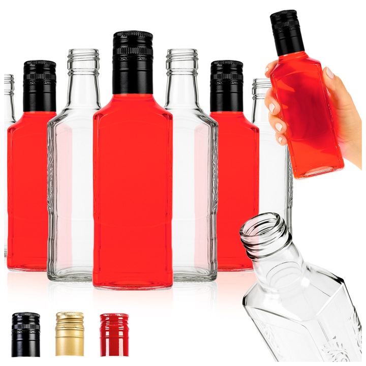 Set Sticla Moscova 250 ml, Superbutelki, Sticla, 250 ml, Productie De Inalta Calitate, Usor De Curatat, Durabil, Inaltime 20.5 cm, Latime 5 cm, Multicolor