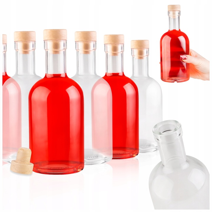 Palackkészlet, Borlikőr, 500 ml, 50 db, Palack