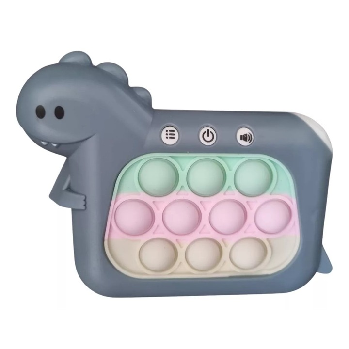 Konzol típusú interaktív játék, Anti-stressz, 4 játékmód, +3 év, Dinoszaurusz modell, Sötétkék, Avaleea