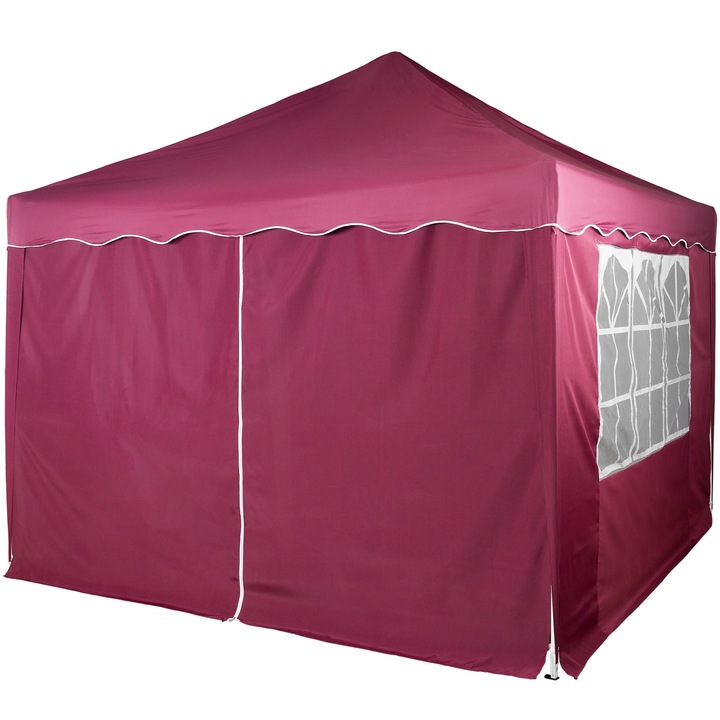 Perete lateral pentru foisor pliabil, 3 x 3 m, impermeabil, rosu, INSTENT®