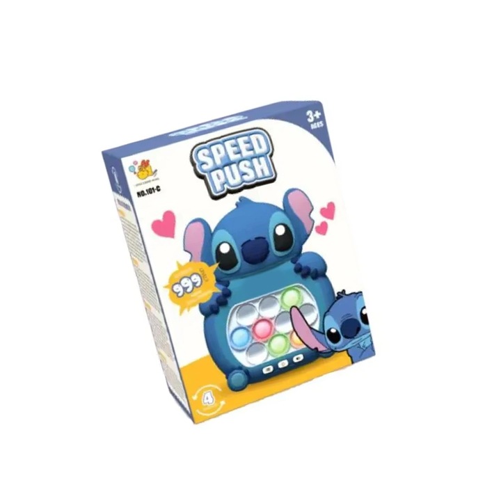 Pop-It Electronic/Console интерактивна игра, антистрес, със звуци и светлини в различни цветове, Stitch Blue, SARALMA®