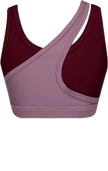 Sutien sport Sykooria pentru femei, confortabil, push up, pentru yoga, dans, fitness, marimea XL, maroon si roz