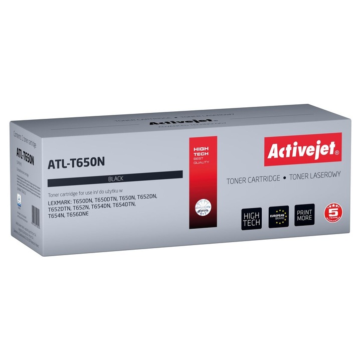 Тонер за лазерен принтер ActiveJet ATL-T650N, черен, съвместим Lexmark T650DTN T652DTN