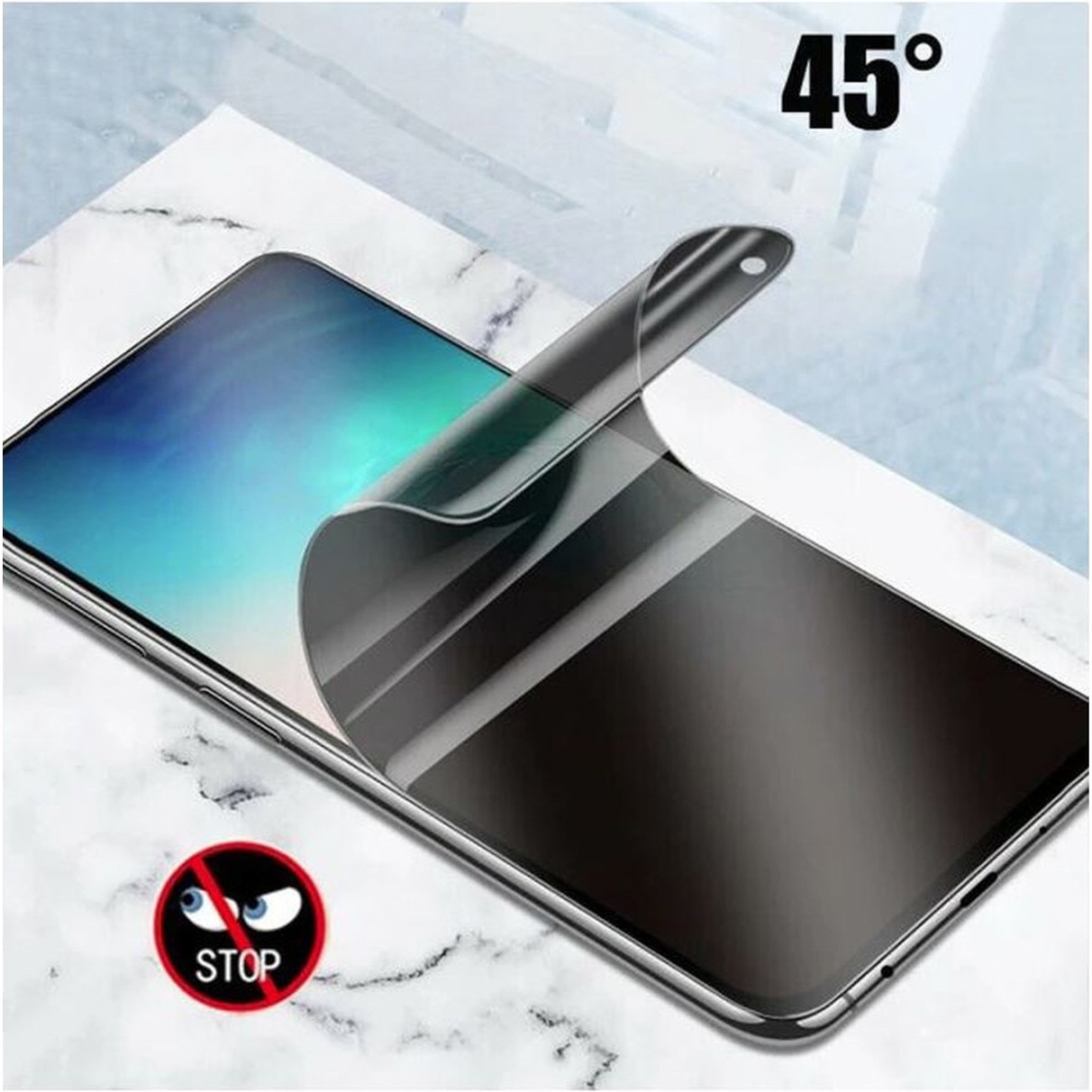 Folie Protectie Maxcell din Silicon Privacy full screen pentru iPhone 15