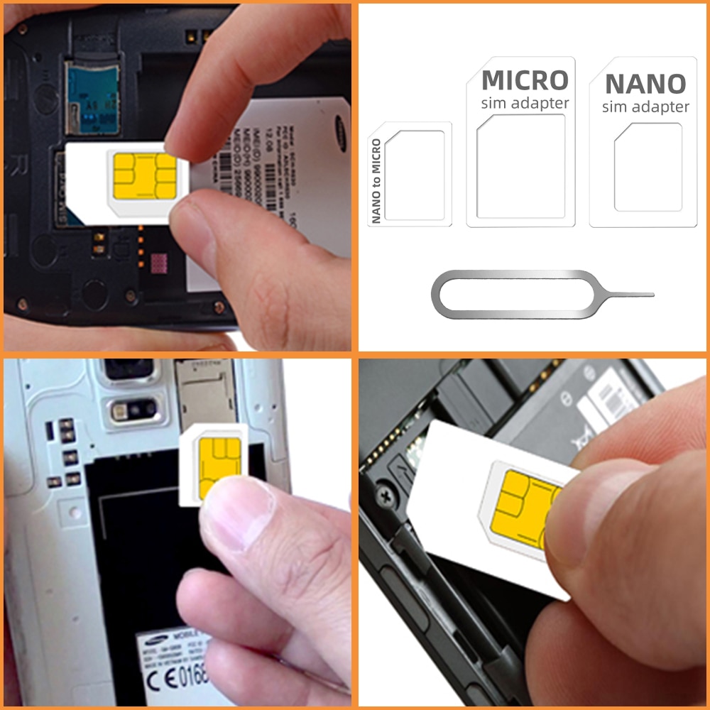 Set 4 bucati adaptor SIM 4 in 1, Minetgnon®, NANO-MICRO, NANO-SIM ...