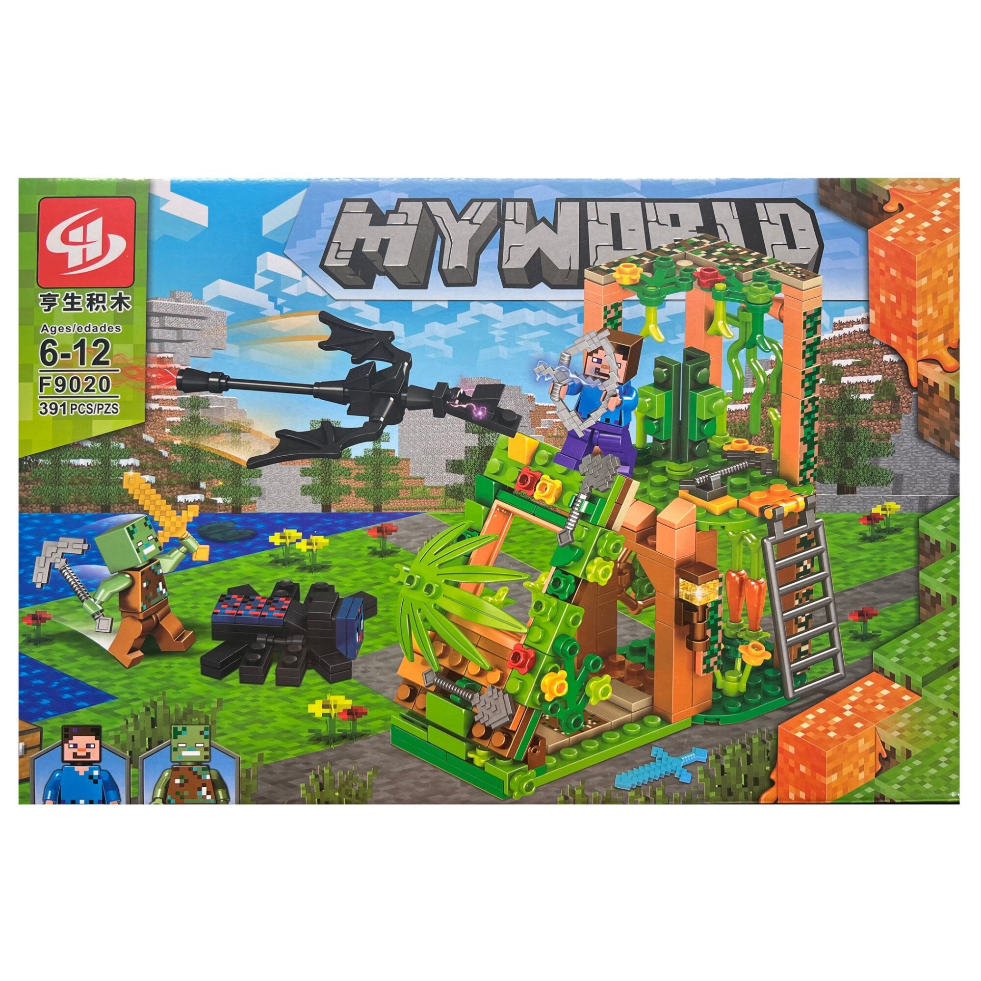 Set de constructie Minecraft 4 in 1, MyWorld, 391 piese - eMAG.ro