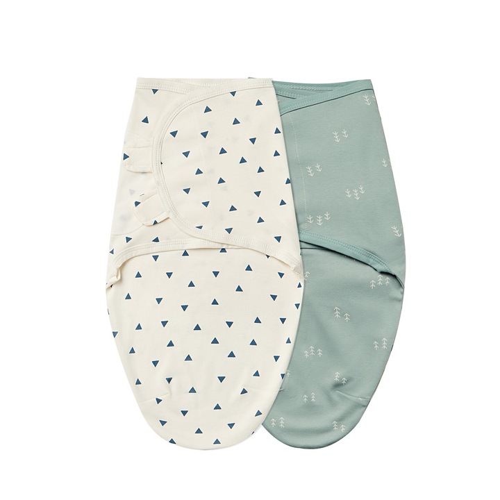 2 db állítható pelenkázó rendszer készlet 0-3 hónap Giftry, 100% pamut, kék/zöld