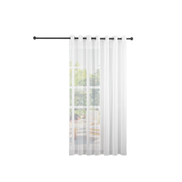 Félig átlátszó függöny, fehér, fém gyűrűkkel, 300 x 240 cm