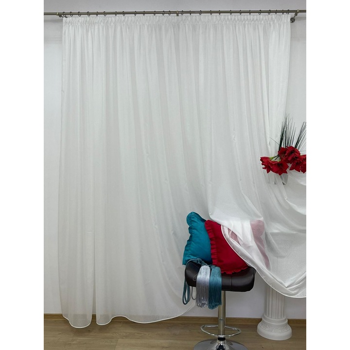 Perdea brodata, culoare ivoire, din colectia Bohemia by Liz Line, cu rejansa, 900x245cm - PD0129