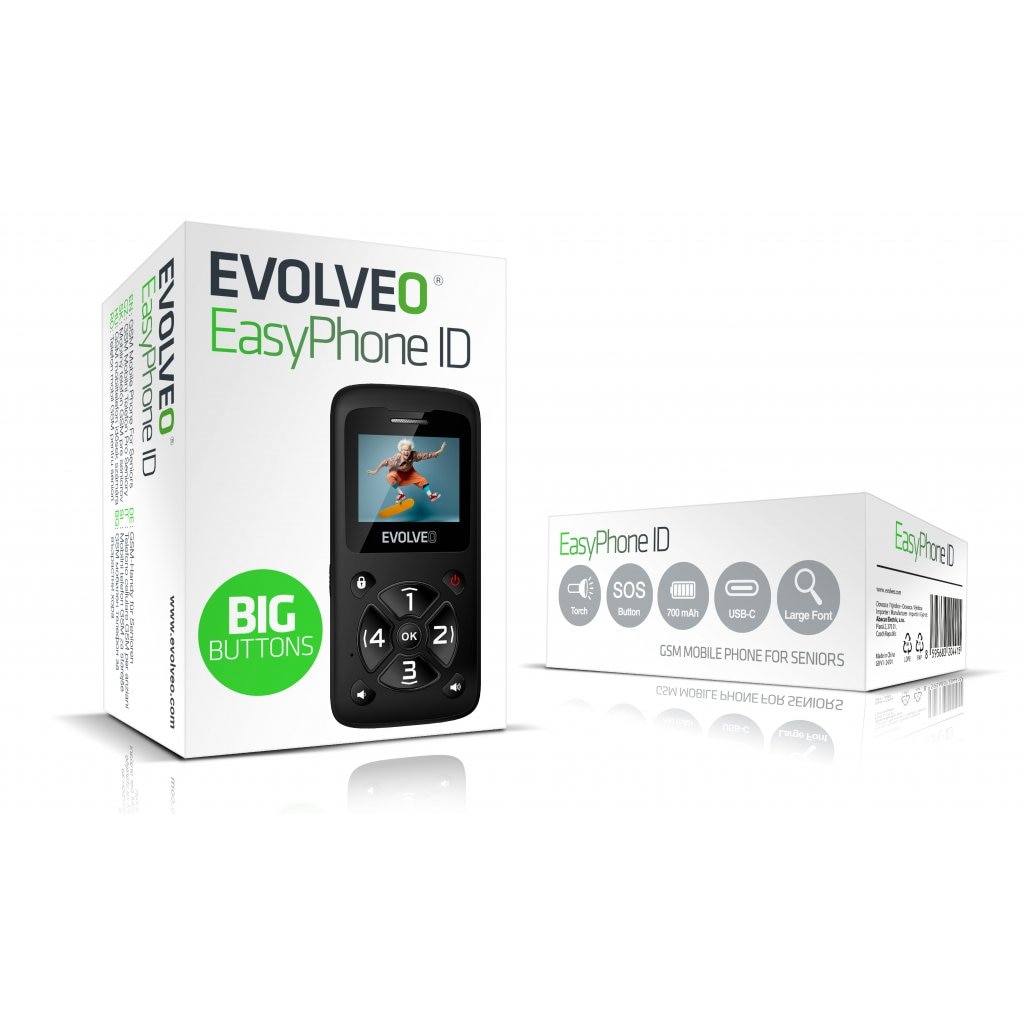 Telefon mobil Evolveo EasyPhone ID (EP400), negru