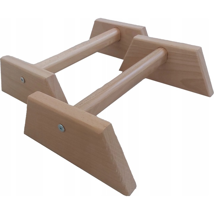 Set 2 manere pentru flotari DREMARSPORT, lemn de fag, baza antiderapanta, 30cm