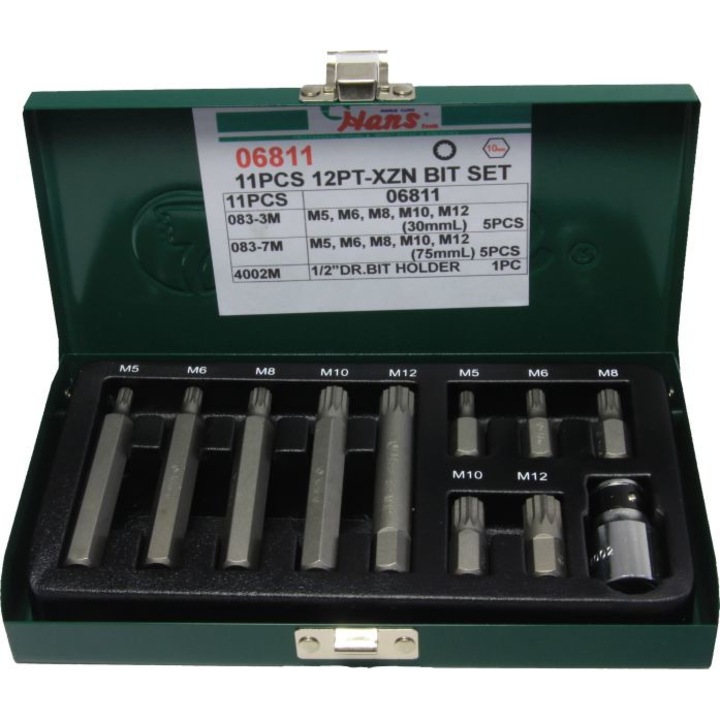 Set 10 bucati de biti de inserare omogen HANS