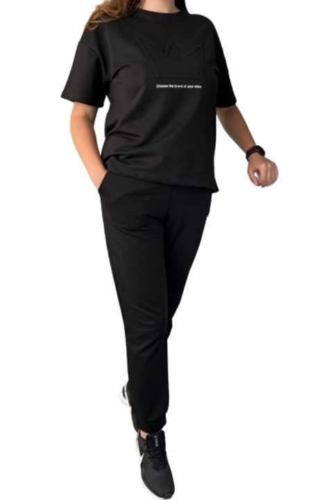 Trening dama oversize Crown, Negru