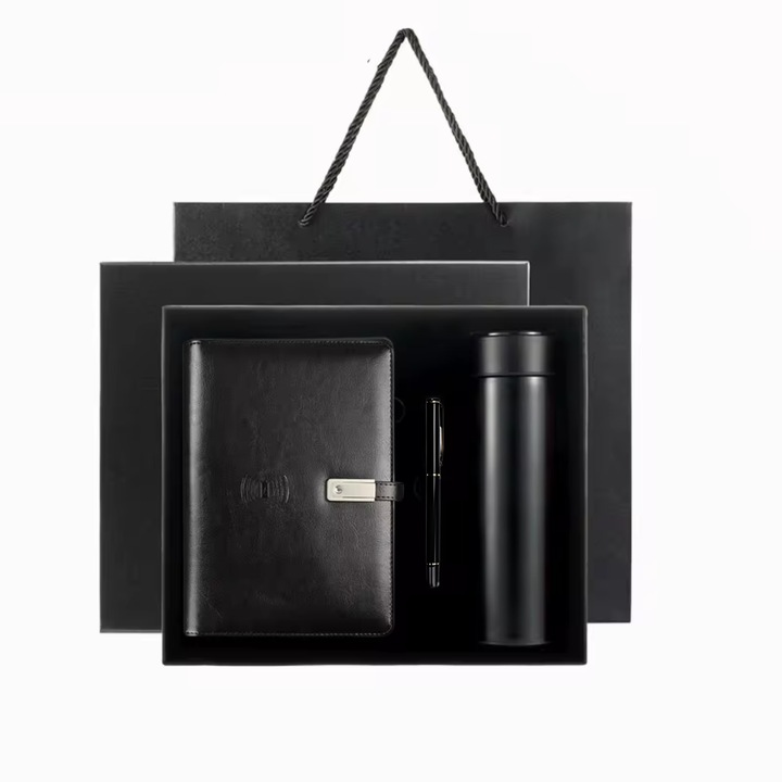 Set Agenda Inteligenta Premium LUDORA®, Pix Business si Termos Inteligent cu Ecran LED, Incarcare Wireless, Baterie Externa Incorporata 8000mAh, USB 16GB, Cabluri 3 in 1, Format A5