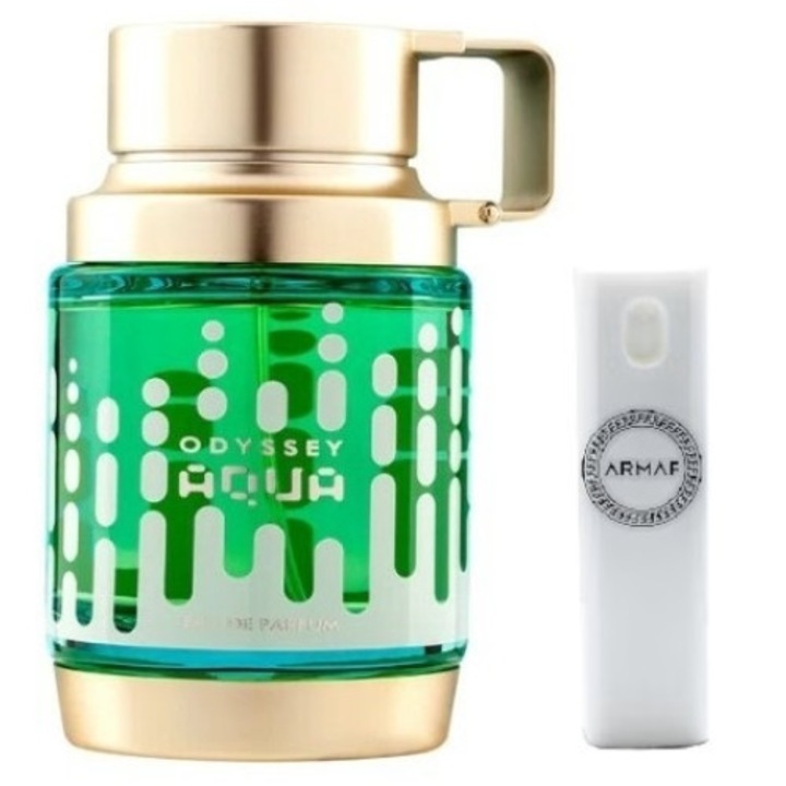 Set Apa de parfum ARMAF Odyssey Aqua de barbat 100 ml cu Kit Travel Reincarcabil 10 ml