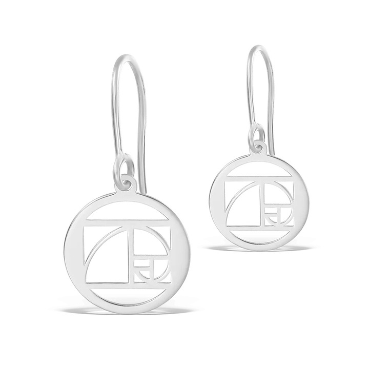 The Golden Ratio fülbevaló, 14K fehérarany