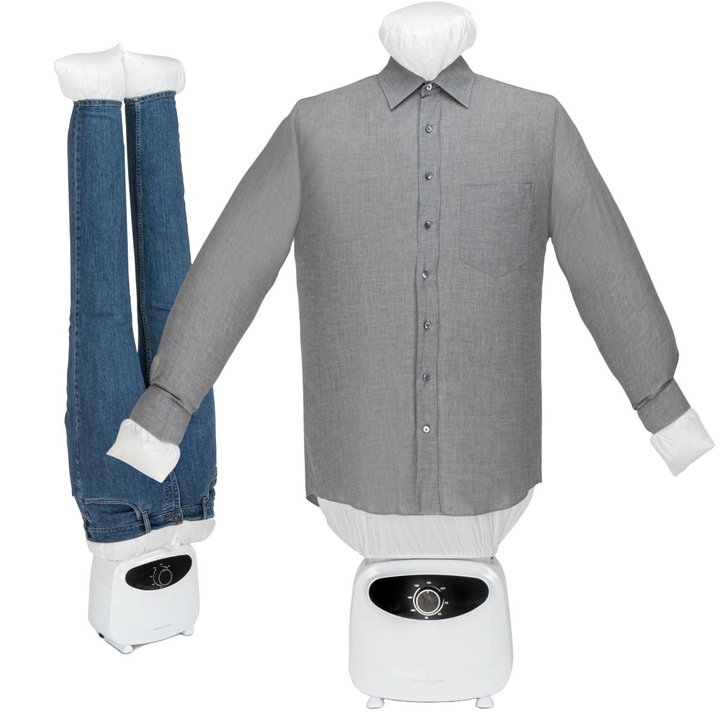 Uscator si aparat de calcat cu aer cald Proficare, PC-HBB 3117, functie 2 in 1, pentru toate tipurile de materiale, atasament pentru neutralizarea mirosurilor, timer 180 min, oprire automata, accesoriu pantaloni inclus, alb