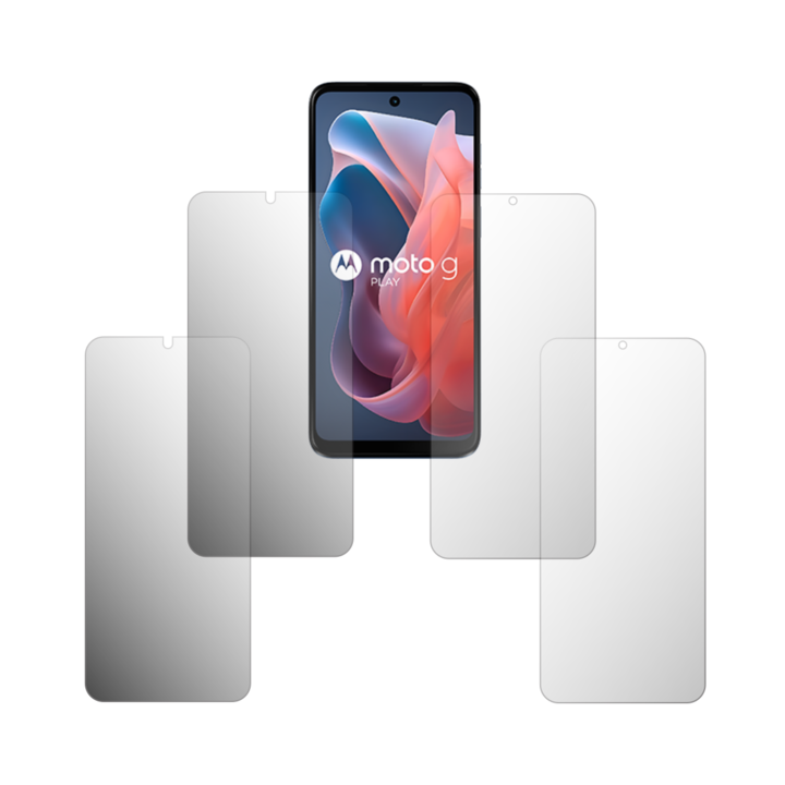 Комплект от 4 протектора за екран Folie24, за Motorola Moto G Play (2024), 2X Ultra-Clear + 2X Matte, пълно покритие на дисплея и удобни за калъфи, Залепващи, Гъвкави със саморегенериране